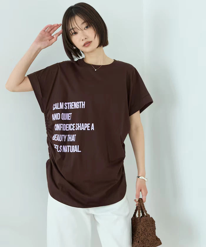 Organic Cotton Shirring Logo T-Shirt