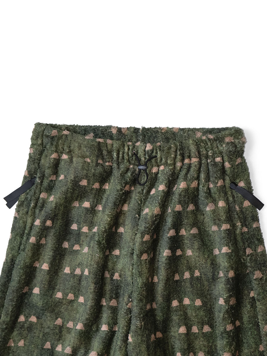 Iris Pattern Fleece Easy Straight Pants