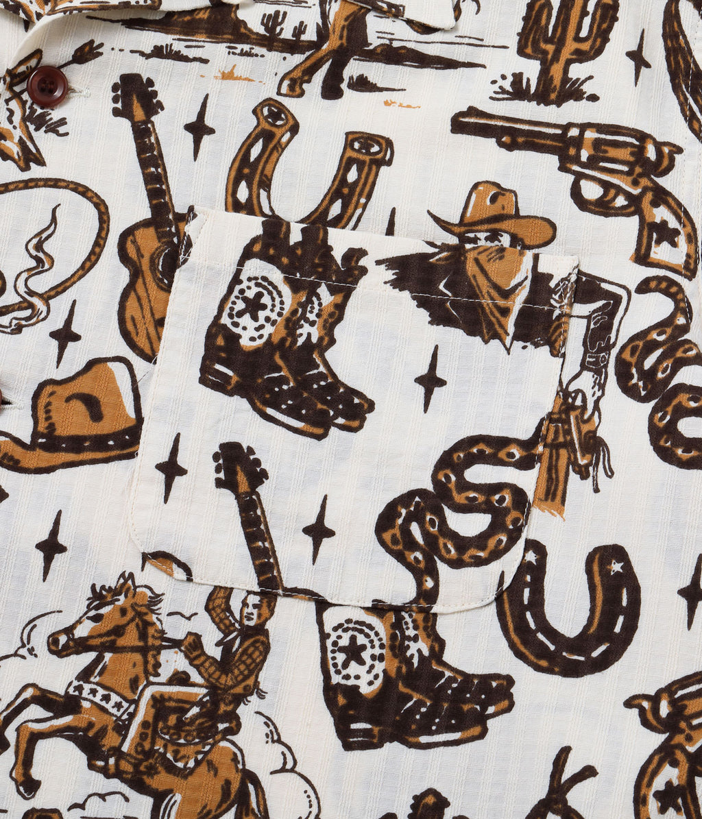 Dobby Cotton Open Shirt 'The Westerner' by Vince Ray