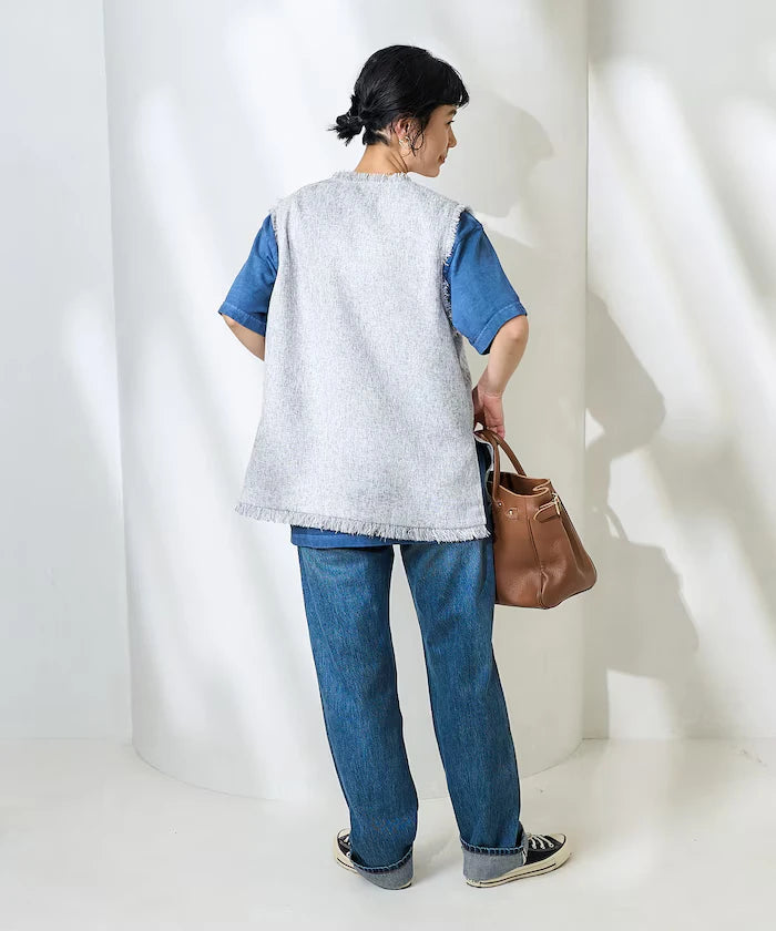 V-Neck Summer Tweed Vest
