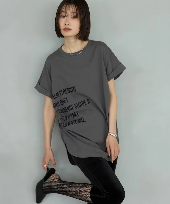 Organic Cotton Shirring Logo T-Shirt