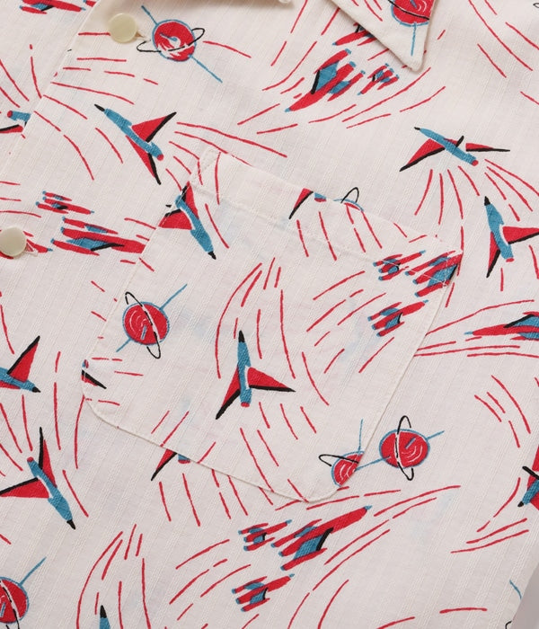 DOBBY COTTON OPEN SHIRT “SPACE SHIP