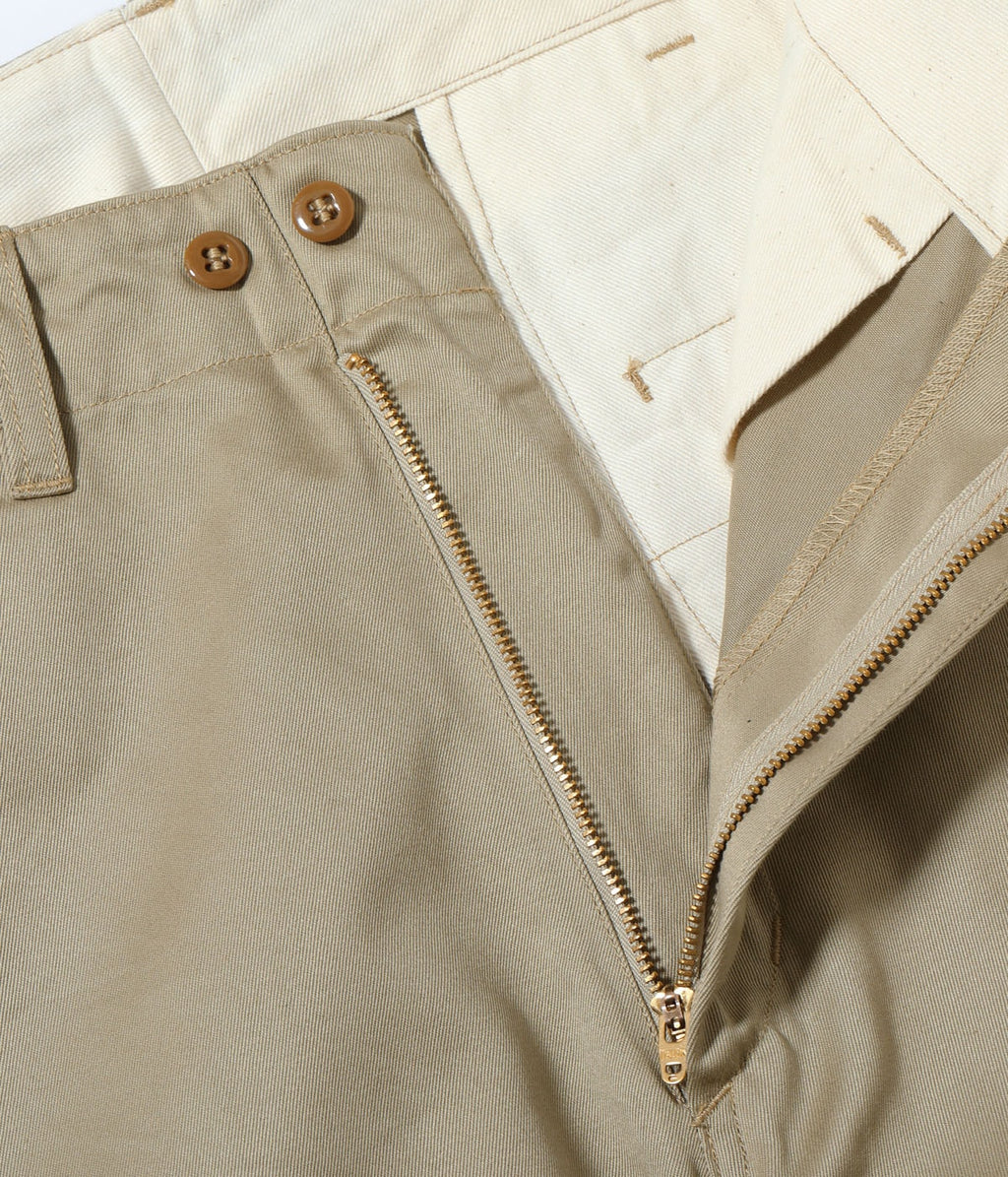 MODUCT BAGGY TROUSERS, COTTON, KHAKI, TYPE-Ⅰ