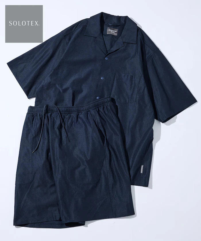 Open Collar Short Sleeve Shirt & Easy Shorts Travel Setup Fabric by SOLOTEX(R)