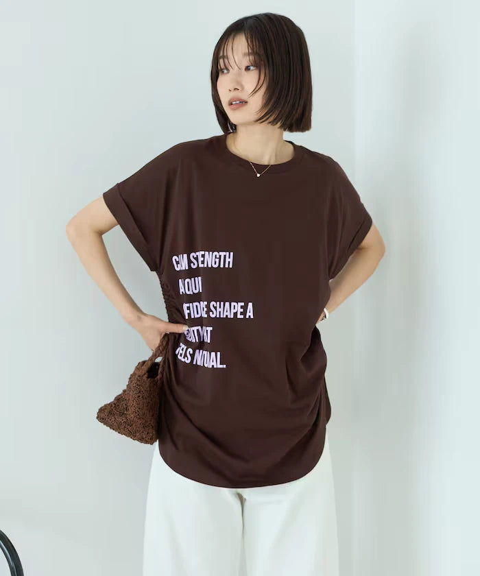 Organic Cotton Shirring Logo T-Shirt