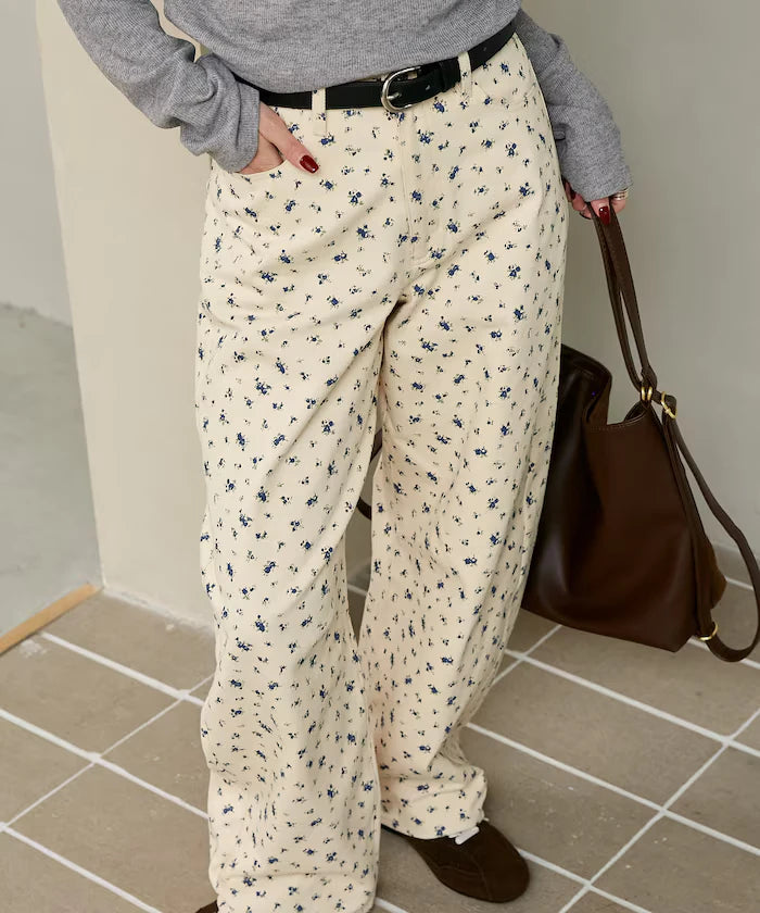 Floral Print Curved Pants Limited Edition