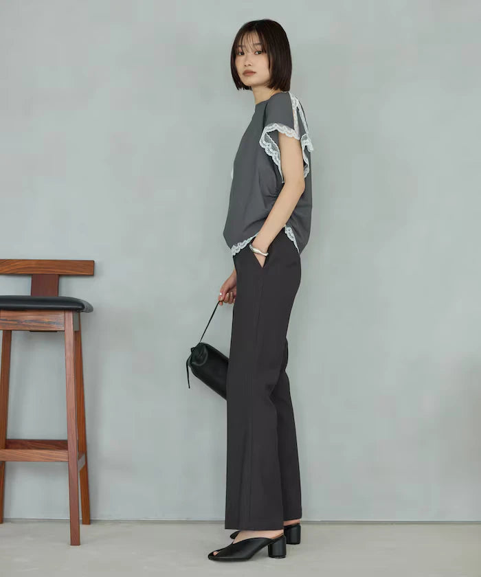 Handkerchief Sleeve Shirring Blouse
