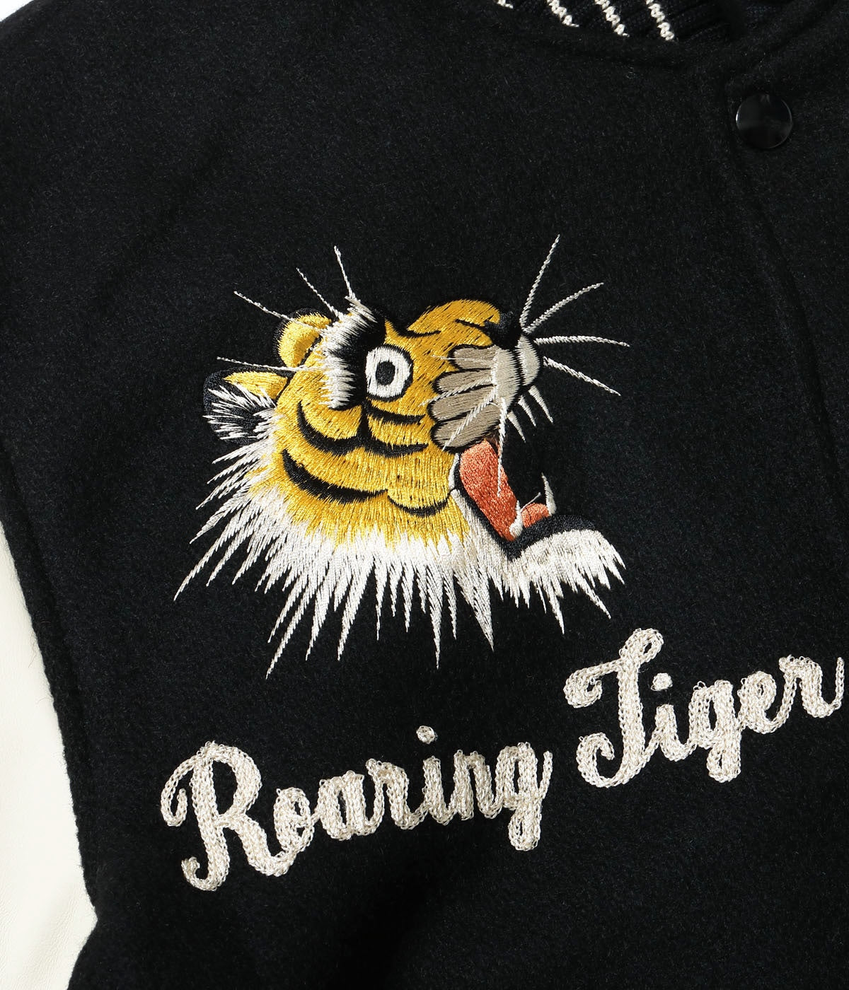 30oz. WOOL MELTON AWARD JACKET “ROARING TIGER” (BLACK)