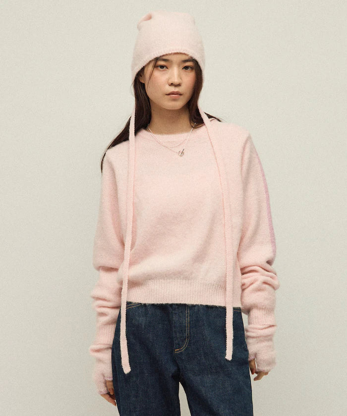 Alpaca Blend Bicolor Knit Pullover