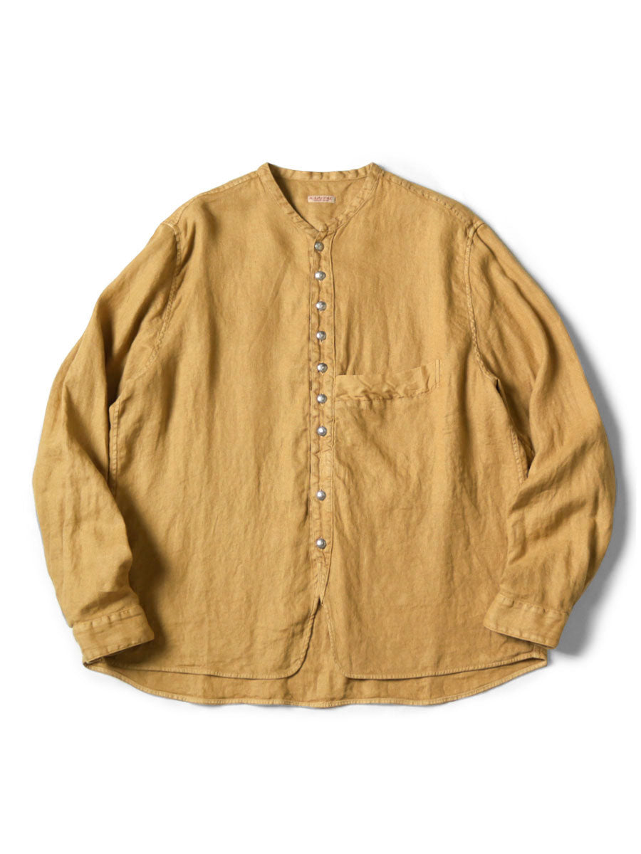 Gauze Linen Herringbone Stand Penny Shirt