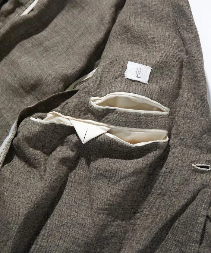 French Linen Tweed Tailored Jacket