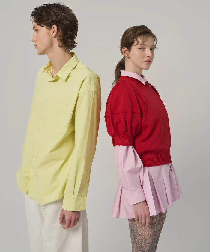 Japan Made Whole Garment Puff Sleeve Top