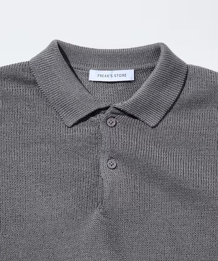 Sheer Knit Polo Shirt & Cotton T-Shirt Layered Set