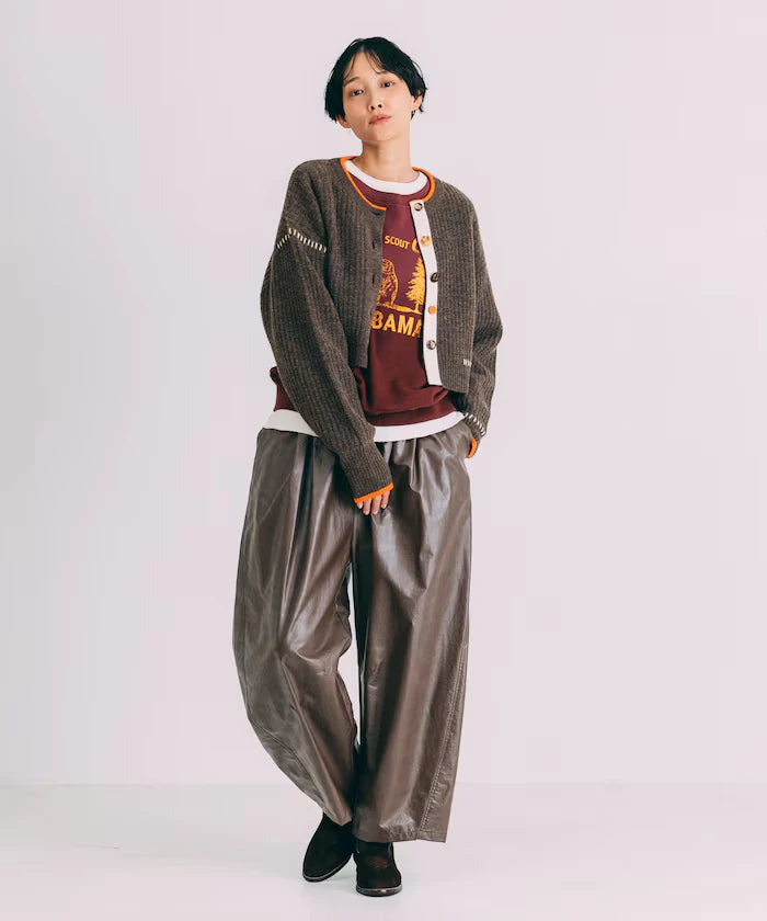 Short Length Color-block Knit Cardigan