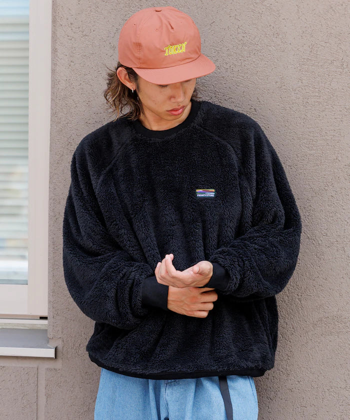 Relaxed Fit Raglan Sleeve Shaggy Fleece Pullover