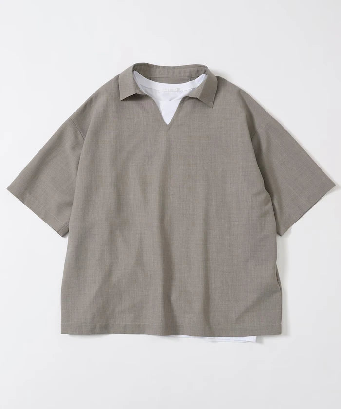 Functional Fabric Pullover Short Sleeve Shirt Set 3-piece Set / Washable / UV Cut / Quick Dry / Cool Touch