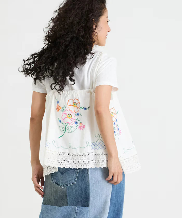 India Shoulder Ribbon Embroidered Remake Style Camisole