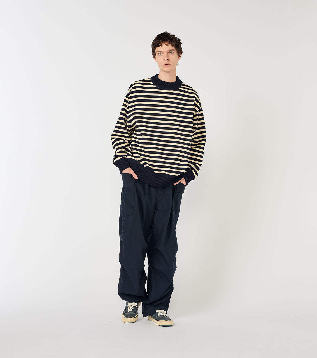 Mock Neck Stripe Sweater