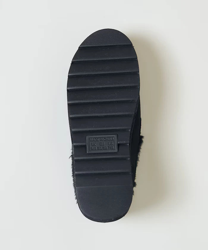 Thick-soled eco-fur loafers