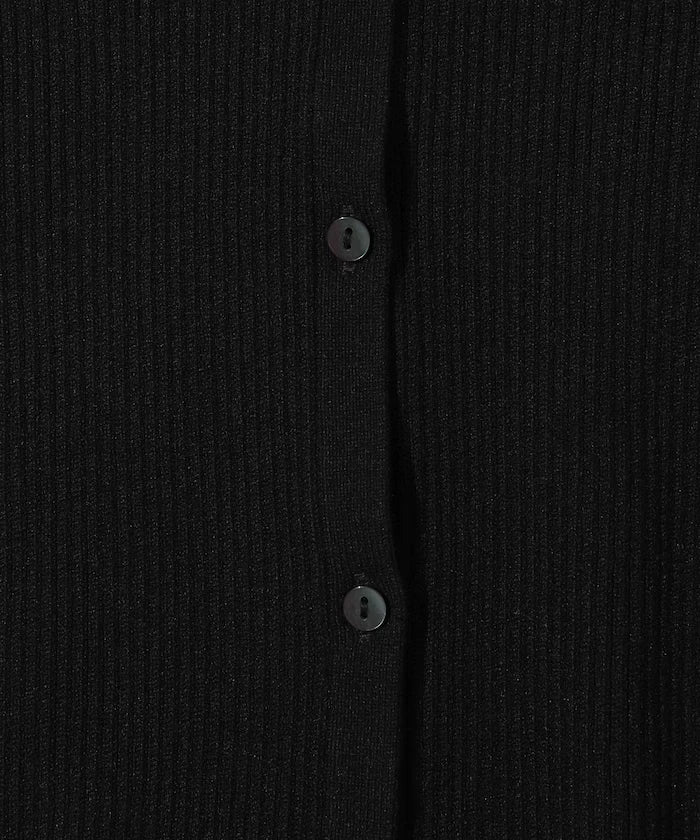 Functional material silk blend knit polo volume sleeve knit cardigan / anti-pill / machine washable