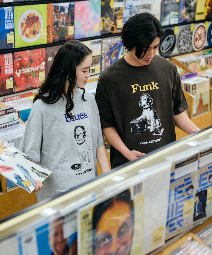 Limited Edition diskunion×FREAK'S STORE Exclusive French Bulldog Big Silhouette Print Crew Neck T-Shirt
