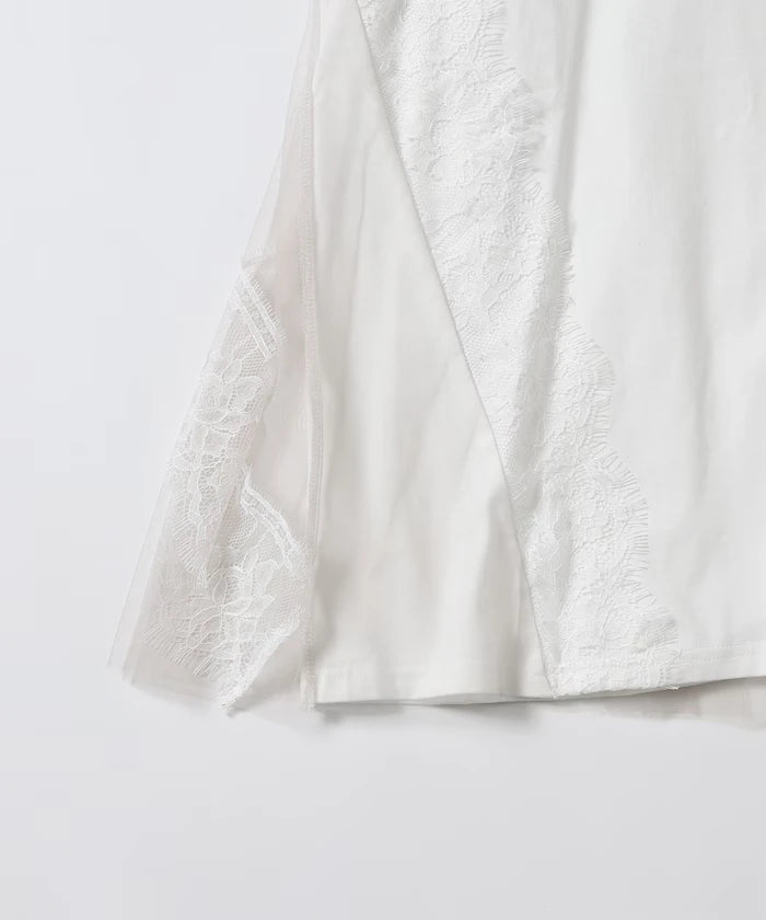 Organic Cotton Tulle Lace Docking Top