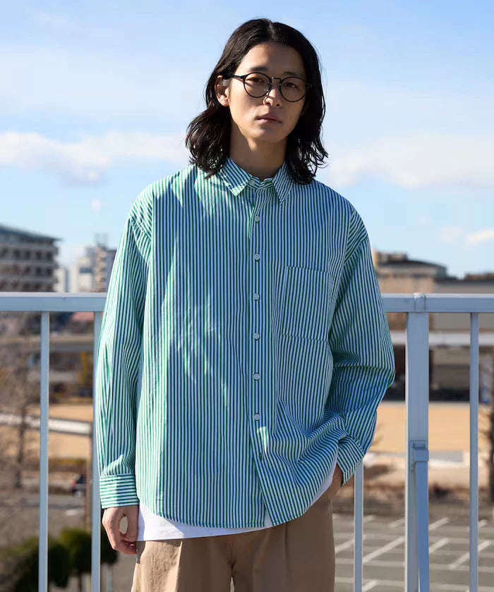 <New Color Added> Relaxed Fit Broad Shirt / Regular Collar / Long Sleeve