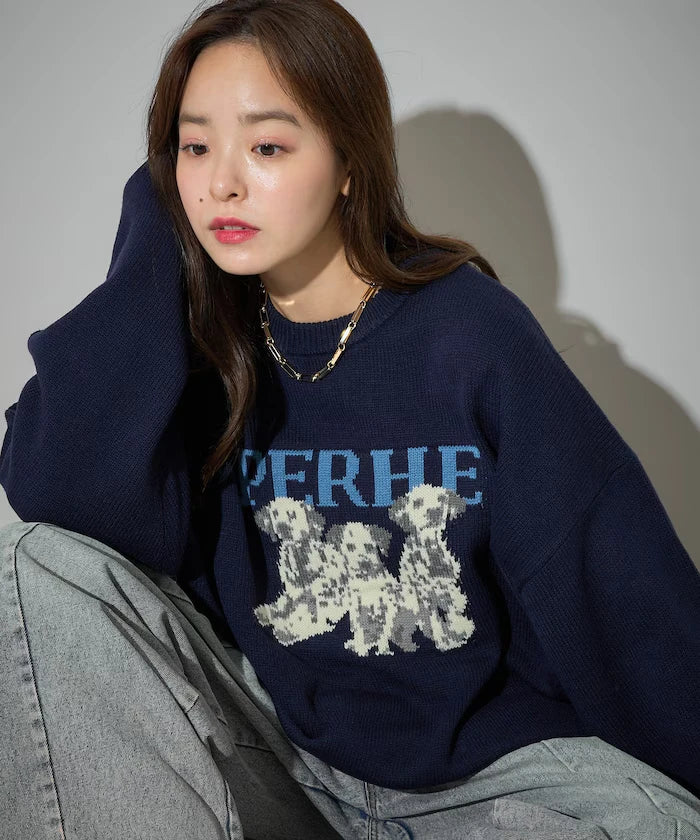 Dalmatian Dog Design Jacquard Knit Limited Edition