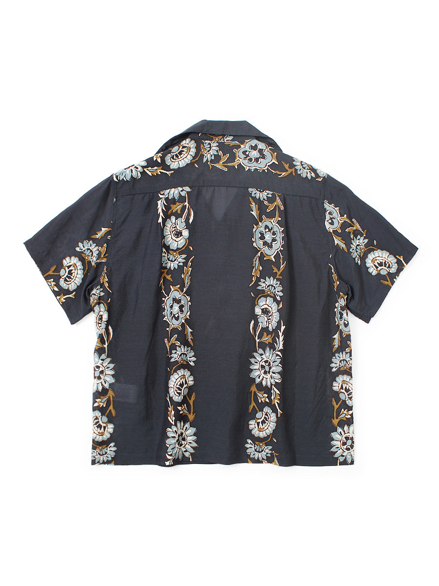 Silk Rayon Toggle - Myre pt Short Sleeve Open Collar Shirt L's