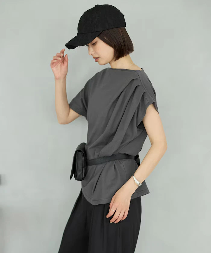 Organic Cotton Asymmetrical Draped Top