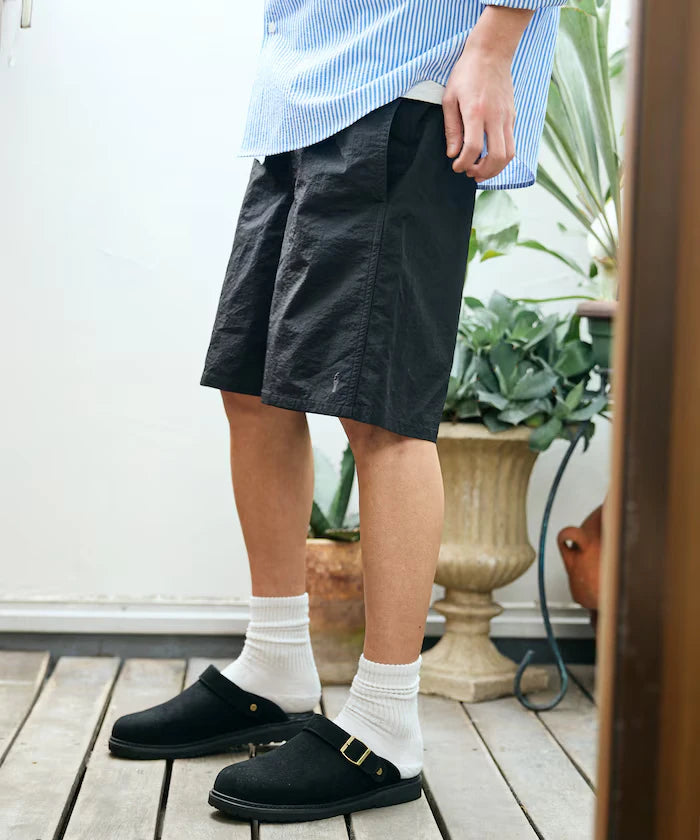 Nylon Medium Length Baggy Shorts