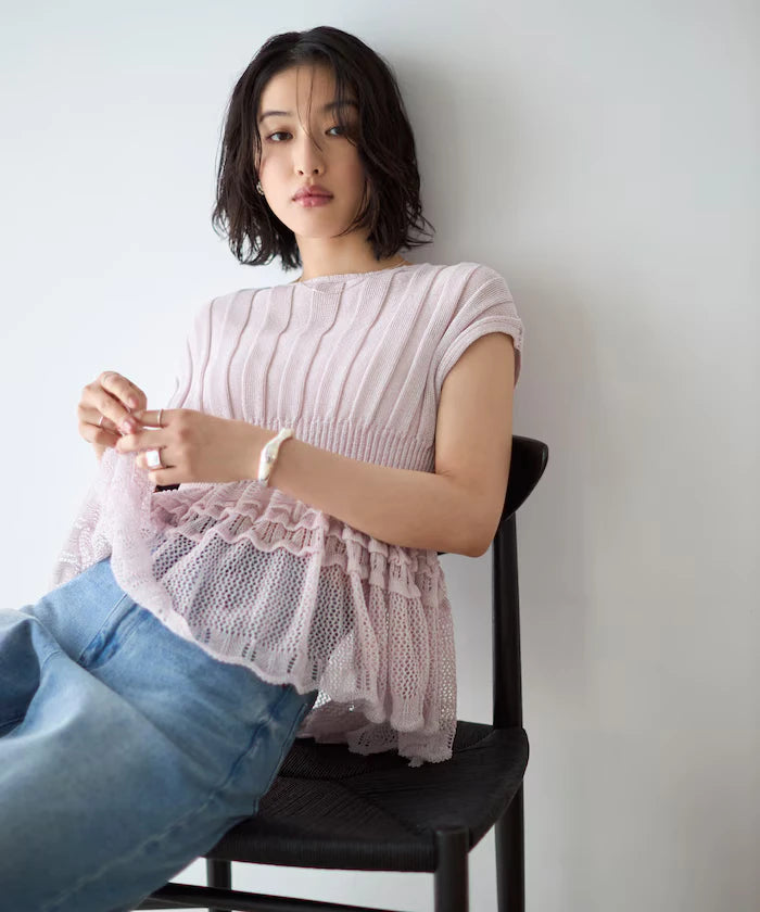 Japan Made Whole Garment Peplum Top
