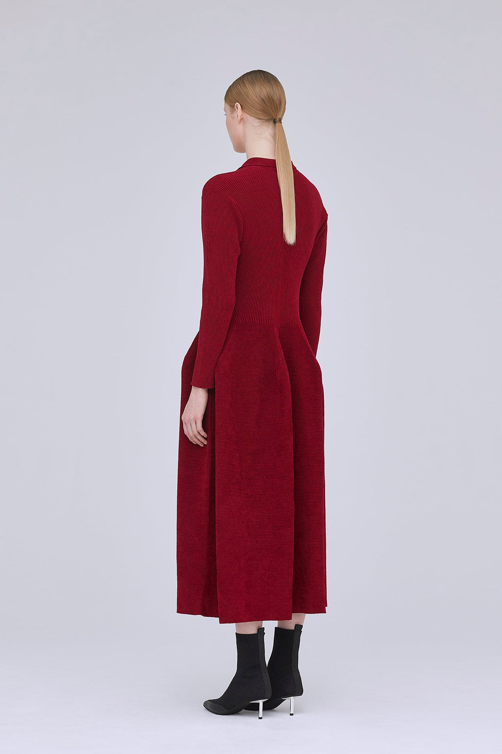 POTTERY VELVET LONG SLEEVE POLO DRESS