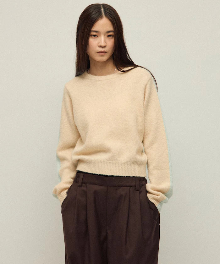 Alpaca Blend Bicolor Knit Pullover