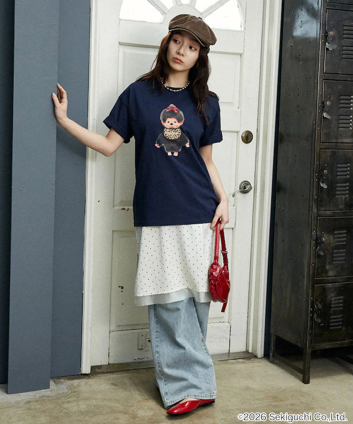 Monchhichi Mixed Material Docking T-Shirt Limited Edition