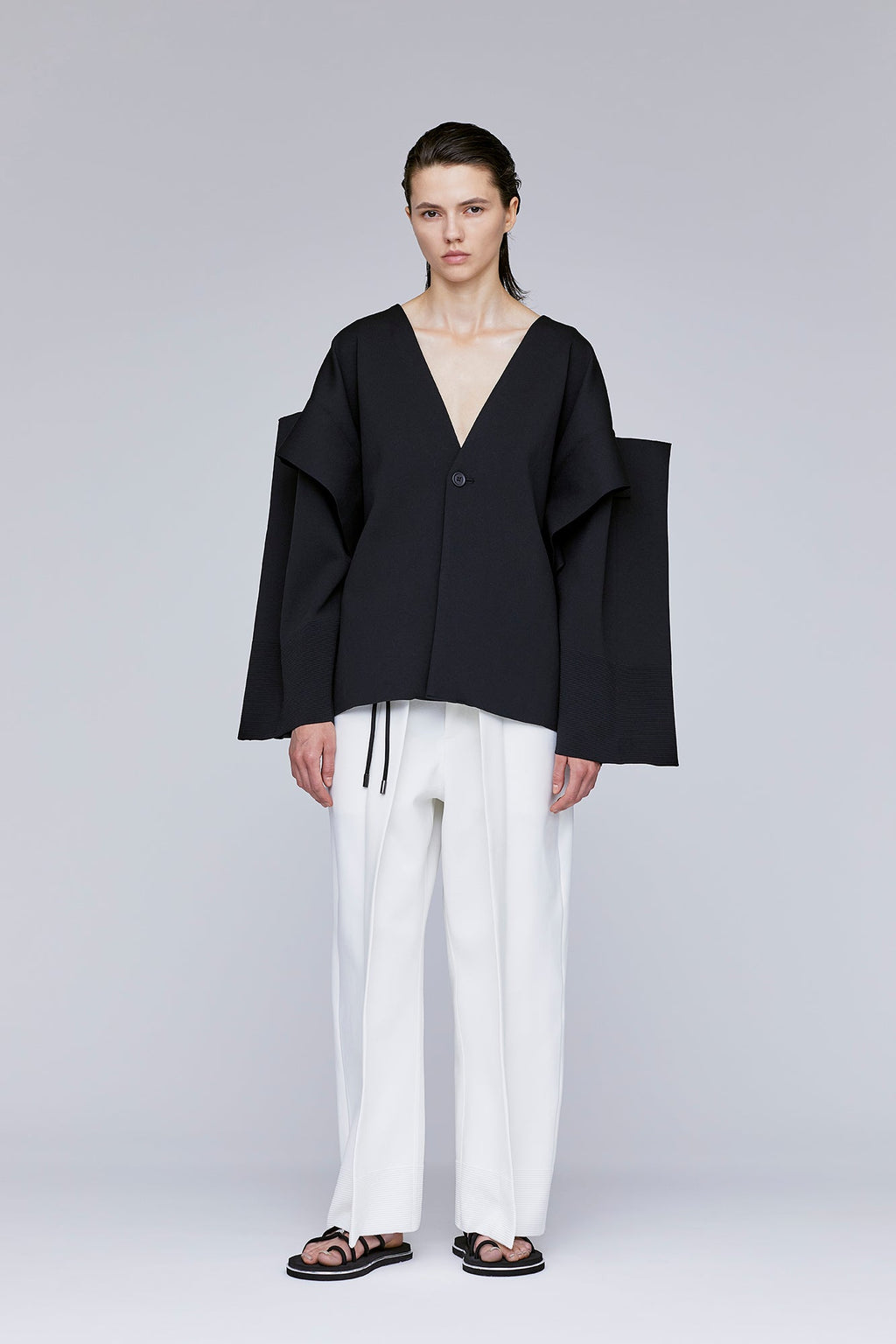 MILAN CREASE COLLARLESS JACKET