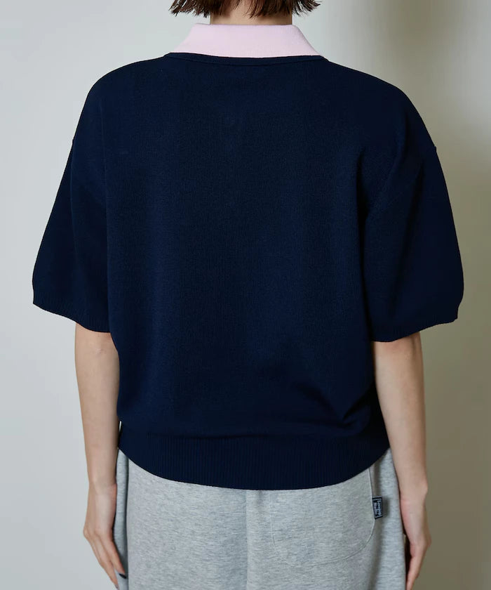 Color Scheme 2-Panel Collar Short Sleeve Knit Polo Shirt Limited Edition