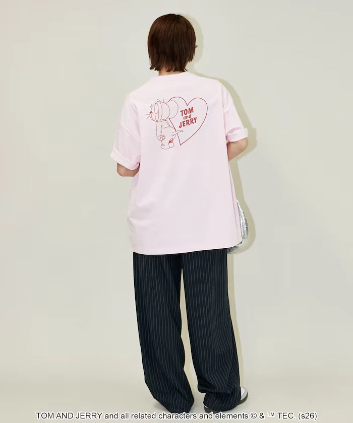 <Functional Material> TOM AND JERRY Heart Graphic T-Shirt Limited Edition