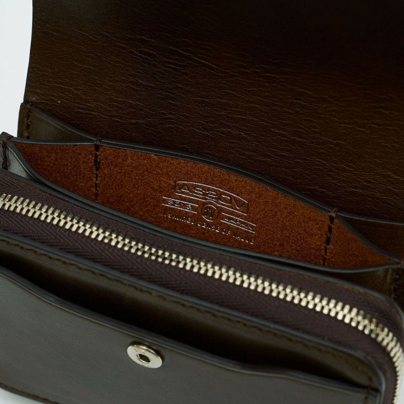 OILED ANTIQUE LEATHER SHORT WALLET/CAMEL