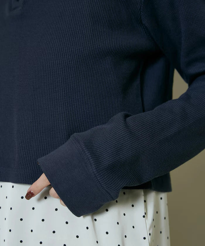 Light Waffle Henley Neck Long Sleeve T Limited Edition