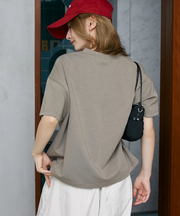 <contact cool> Cool Ponte Henry Neck T-Shirt Limited Release