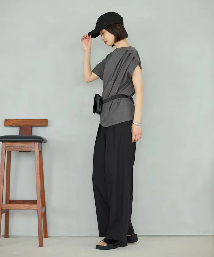 Organic Cotton Asymmetrical Draped Top