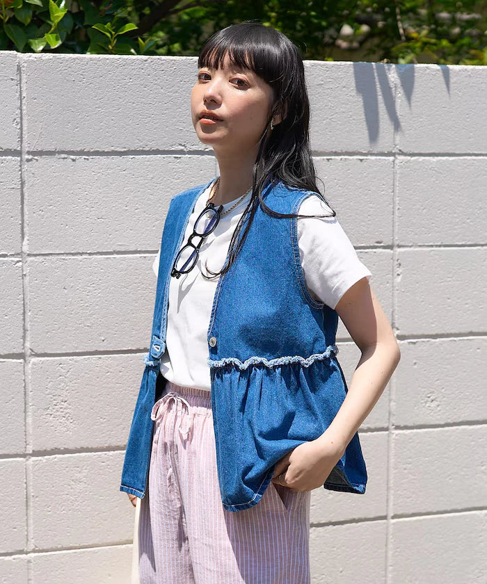 Peplum Gathered Vest <Set Up Compatible>