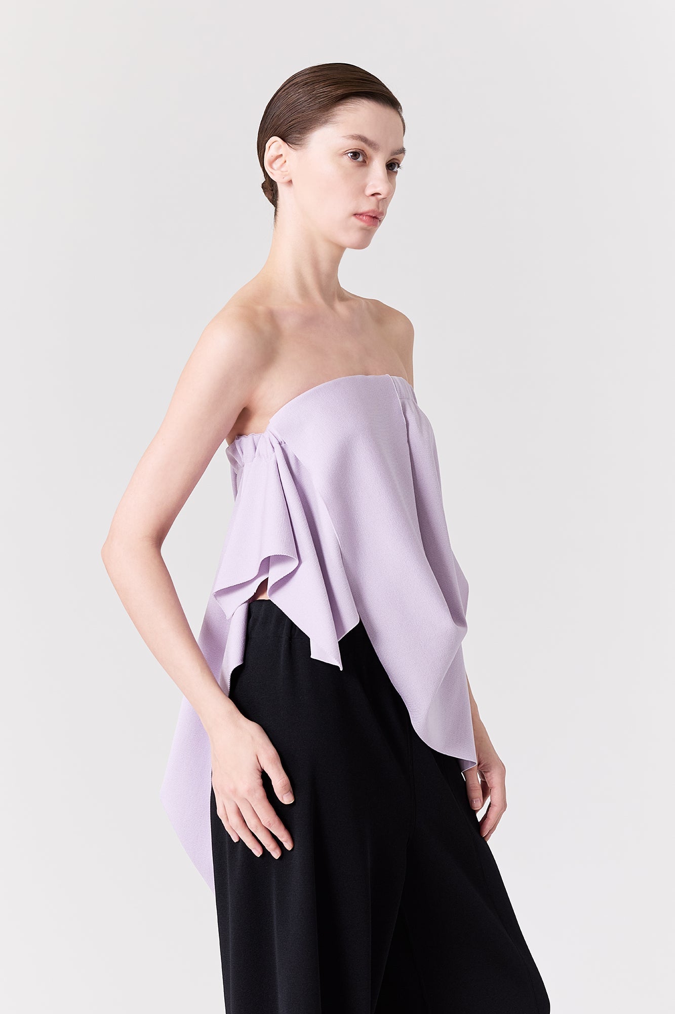 AC MILAN DRAPED STRAPLESS TOP