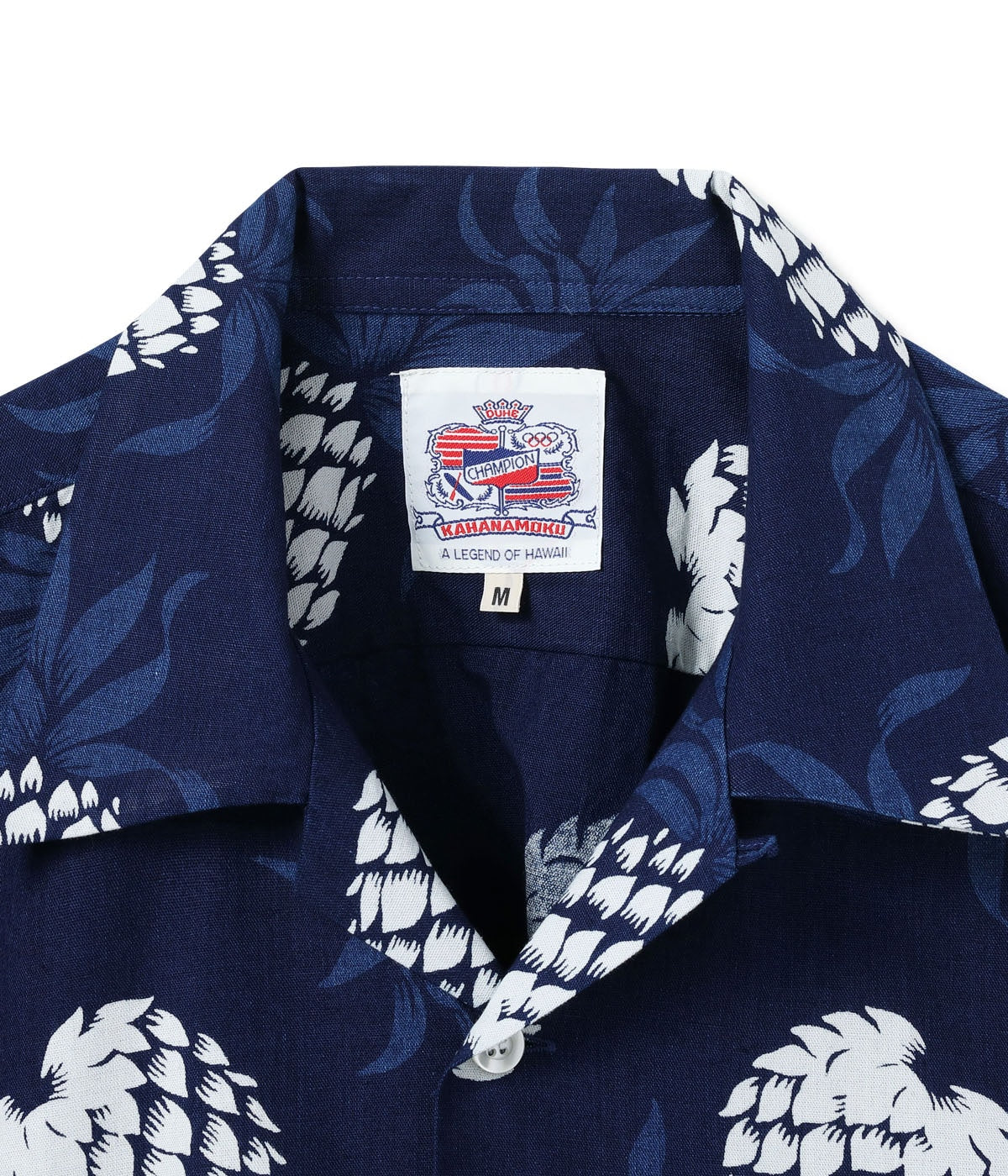 Duke Kahanamoku Indigo Cotton Hawaiian Shirt Duke's Pineapple