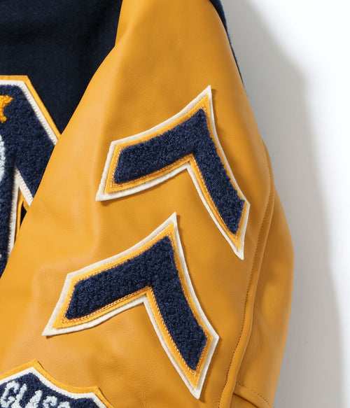 30oz. WOOL MELTON AWARD JACKET “MAVERICKS” (DARK NAVY)
