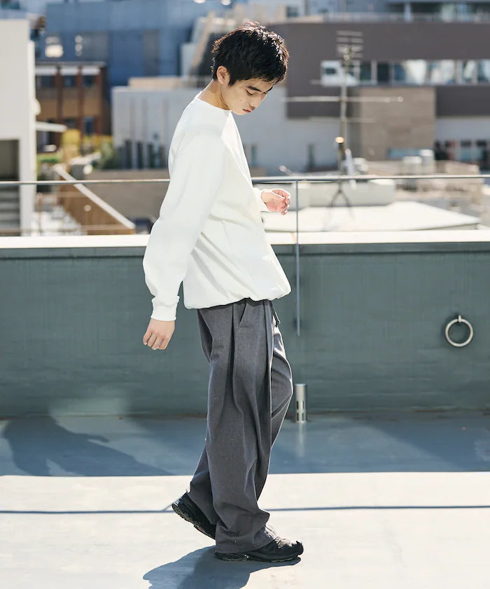 Wide Silhouette Linen Mix Tuck Easy Pants [Limited Edition]