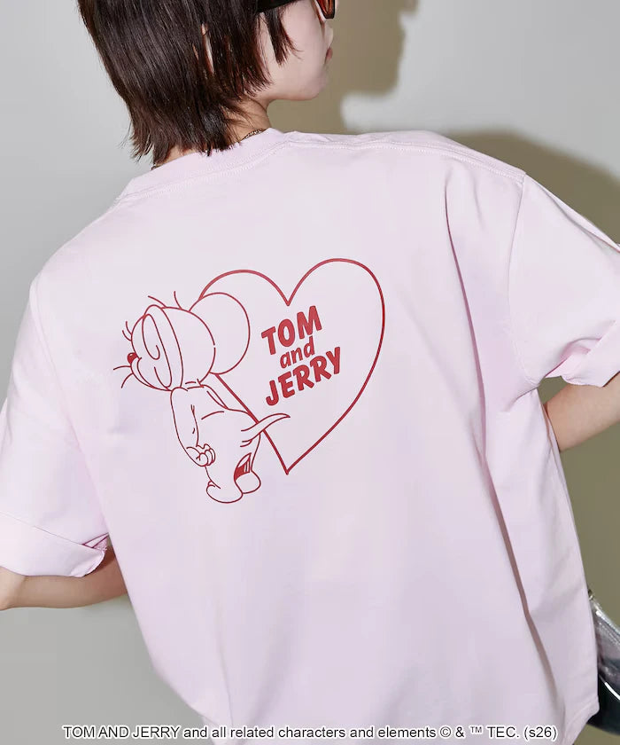 <Functional Material> TOM AND JERRY Heart Graphic T-Shirt Limited Edition