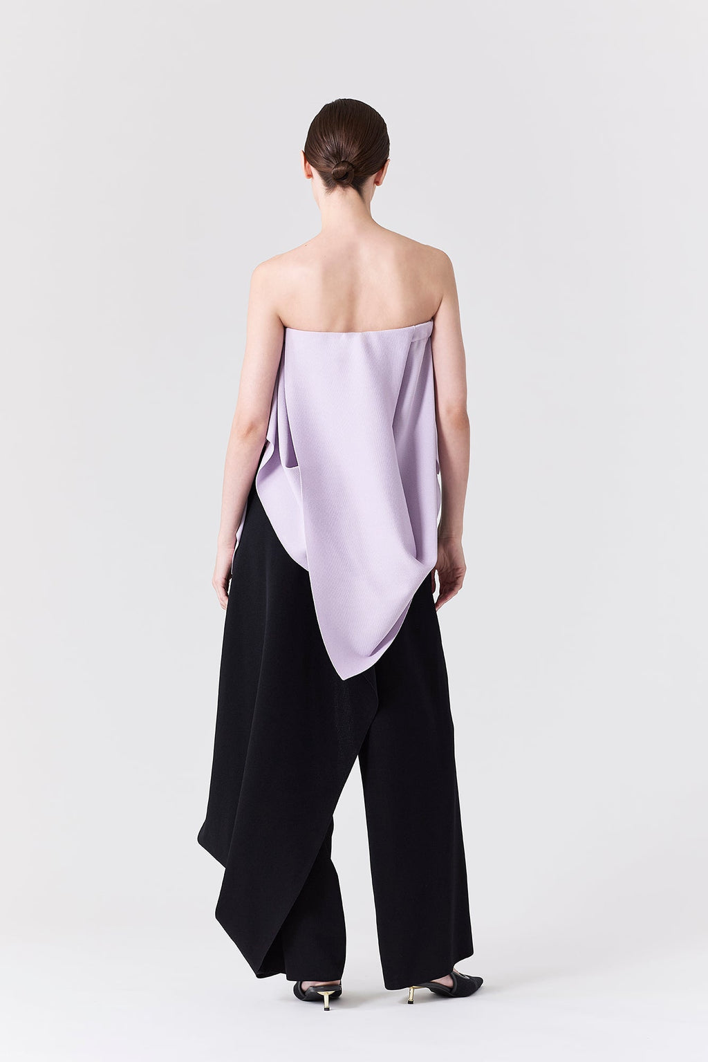 AC MILAN DRAPED STRAPLESS TOP