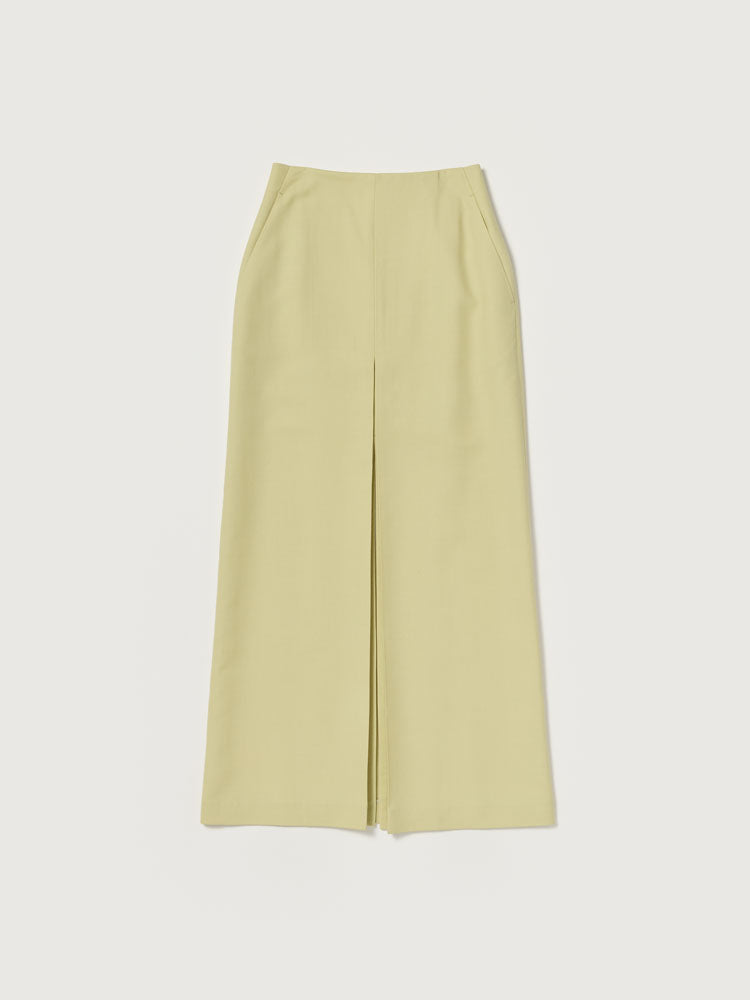 TENSE WOOL DOUBLE CLOTH SLIT SKIRT